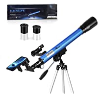 TELMU Telescopio Astronómico - F60050M-5 Telescopio Refractor con Red Dot Observer y Ocular (H12-5 mm y H 20 mm)- Regalo…
